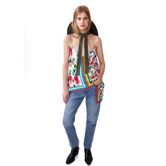 Zara NWT Printed Floral Flowy and Loose Tank in size XS - Picture 7 of 11